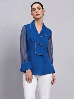 Powersutra - Women Ink Blue Structured Top