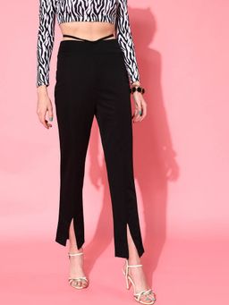 STREET 9 - Women Black Waist String Trousers