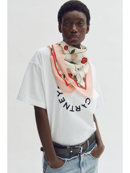 H&M - Women Multi-Color Cherry-Print Silk-Blend Scarf
