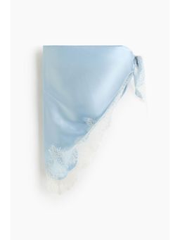 H&M - Women Blue Lace-Trimmed Triangle Scarf