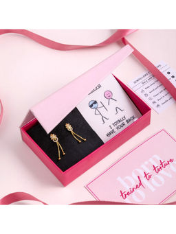 Zavya - White Chic Glitter Gold-Plated 925 Sterling Silver Drop Earrings