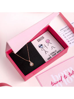 Zavya - White Universal Embrace Rose Gold 925 Silver Necklace