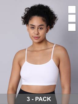 Sillysally - Multi-Colour Double Layered Multicolour Bras Non Padded and Non Wired (Pack of 3)