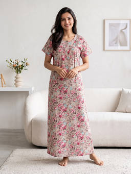 Juliet - Women Pink Polyviscose Nighty