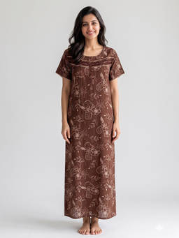 Juliet - Women Brown Polyviscose Nighty