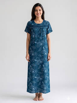 Juliet - Women Navy Blue Polyviscose Nighty