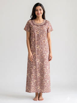 Juliet - Women Brown Polyviscose Nighty