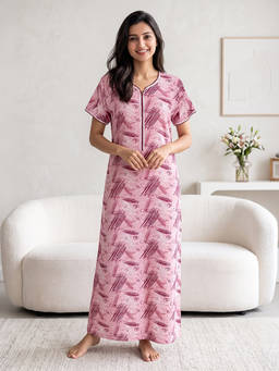 Juliet - Women Pink Polyviscose Nighty