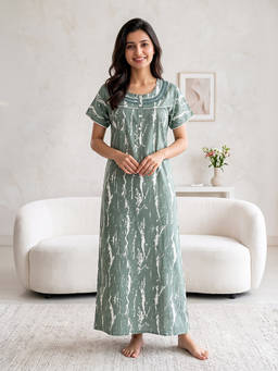 Juliet - Women Green Polyviscose Nighty