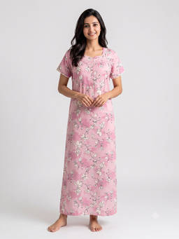 Juliet - Women Pink Polyviscose Nighty
