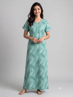 Juliet - Women Green Polyviscose Nighty