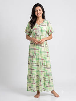 Juliet - Women Green Rayon Nighty