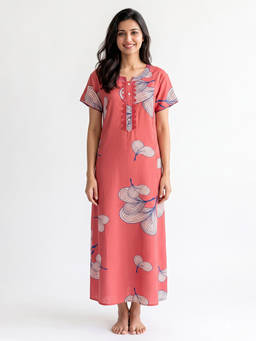 Juliet - Women Peach Polyviscose Nighty