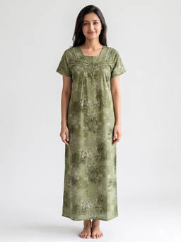 Juliet - Women Green Polyviscose Nighty