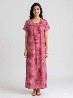 Juliet - Women Pink Polyviscose Nighty