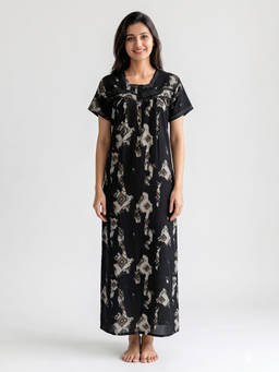 Juliet - Women Black Polyviscose Nighty