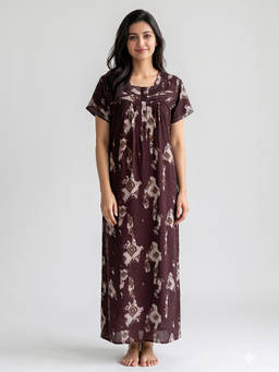 Juliet - Women Brown Polyviscose Nighty