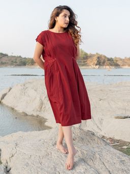 Babli - Women Baked Red Cotton Dress