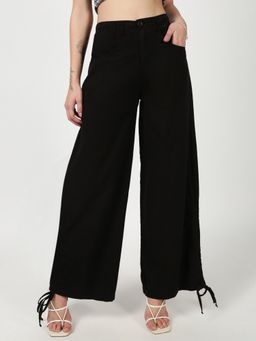 Bene Kleed - Women Black Light Weight Wide Leg Pant