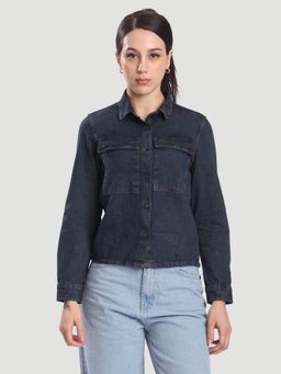 Bene Kleed - Women Blue Washed Regular Fit Denim Shirt
