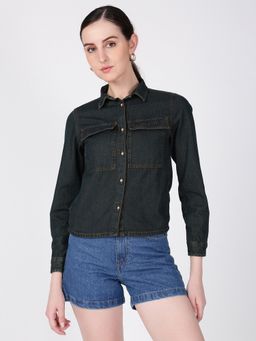 Bene Kleed - Women Dark Blue Regular Fit Denim Shorts