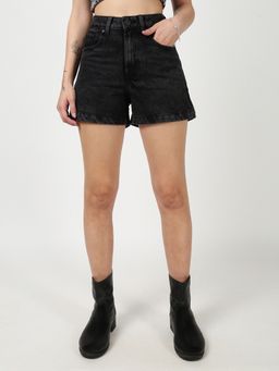 Bene Kleed - Women Charcoal Regular Fit Denim Shorts