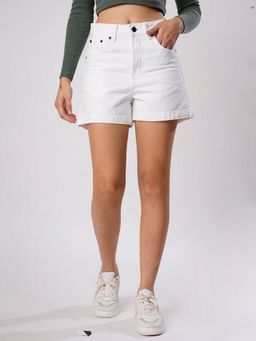 Bene Kleed - Women White Regular Fit Denim Shorts