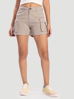 Bene Kleed - Women Beige Cargo Shorts