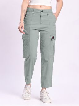 Bene Kleed - Women Grey Panelled Cargo Pant