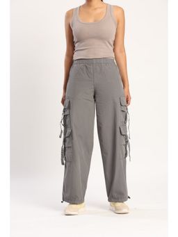 Bene Kleed - Women Relaxed Fit Grey Cargo Pocket Pant