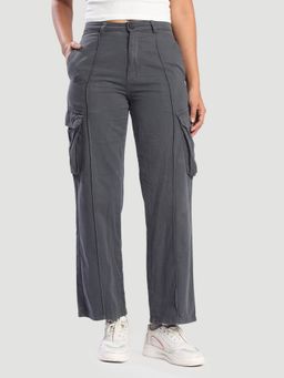 Bene Kleed - Grey Women Front Cut and Sew Till Hem Line Cargo Pant