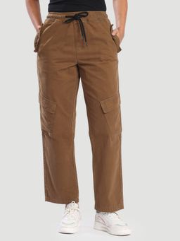 Bene Kleed - Women Relax Fit Cargo Pockets Brown Cargo Pant