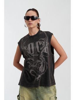 Bonkers Corner - Women Black Dragon Howl Tank Top