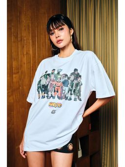 Bonkers Corner - Women Blue Konoha Crew Oversized T-Shirt