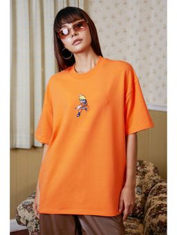 Bonkers Corner - Women Orange Naruto Uzumaki Oversized T-Shirt