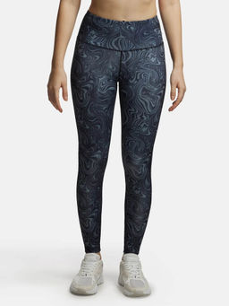Jockey - MW68 Women Microfiber Elastane 7/8th Active Wear Leggings - Black Printed