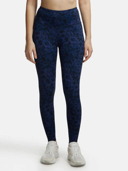 Jockey - MW68 Women Microfiber Elastane 7/8th Active Wear Leggings - Peacoat Print