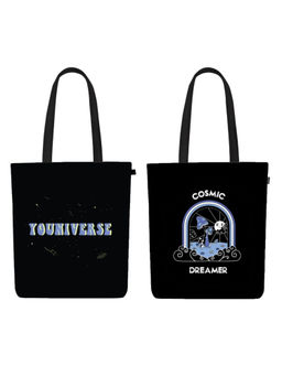 EcoRight - Women Zipper Canvas Tote Bag (Pack of 2) Black