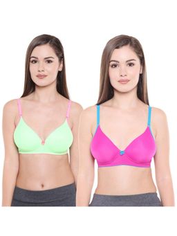 Bodycare - Pack Of 2 Premium Padded Bra - Naughty Green & Rani