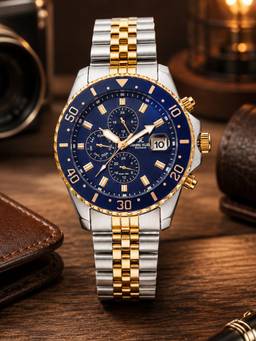 Daniel Klein - Men Navy Blue Dial Multifunction Stainless Steel Watch Dk.1.14243-6 (M)