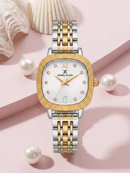 Daniel Klein - Women Silver Dial Two-Tone Bracelet Analog Watch Dk.20.10017-6 (M)