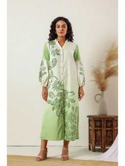 Zolo Label - Green Glow Shirt Midi Dress
