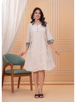 Zolo Label - Tangerine Khadi Knee Length Dress