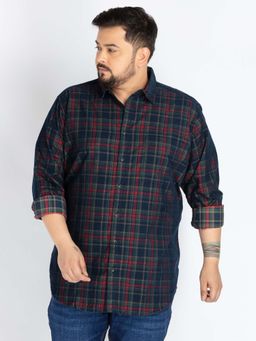 UNSIZED - Navy Blue Checked Casual Shirt