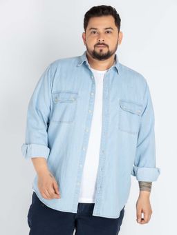 UNSIZED - Indigo Solid Casual Shirt