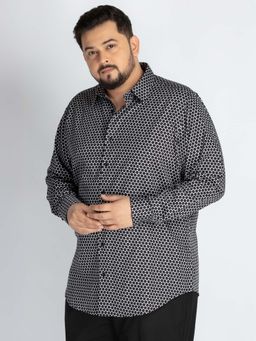 UNSIZED - Evening Black Printed Casual Shirt