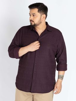 UNSIZED - Knit Wine Textured Casual Shirt
