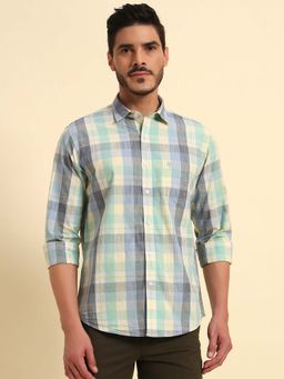 Cantabil - Men Multi-Color Checked Breathable and Soft with Color Fastness Shirt