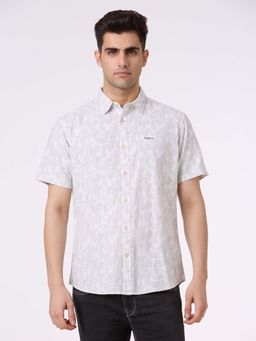 Pepe Jeans - Men Grey Digital Print Half Sleeve Shirt