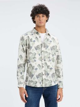 Pepe Jeans - Men Olive Camouflage Print Full Sleeve Shirt